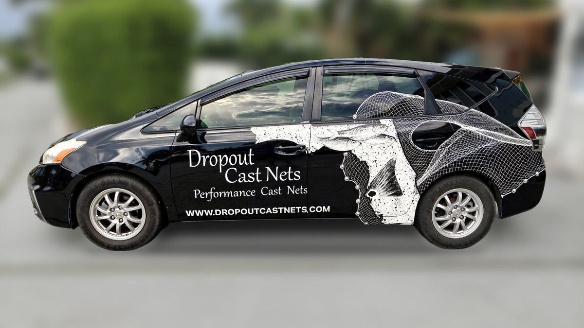 The Dropout mobile: the Dropout Cast Nets wrapped car